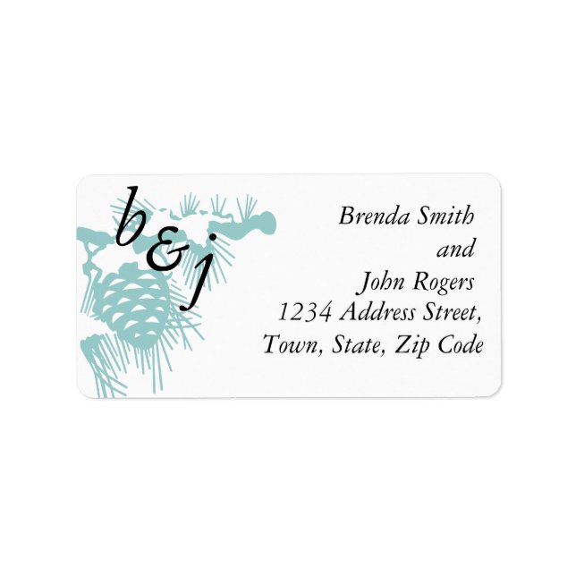 Winter Wedding Reply Card Address Labels Pine (Front)