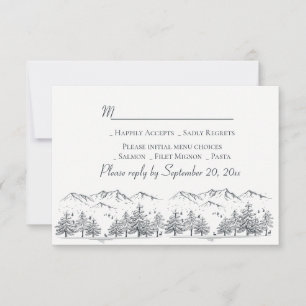 Winter Wedding RSVP Mountain Trees Country Rustic Card