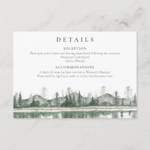 Winter Wedding   Rustic Mountains Details Enclosure Card