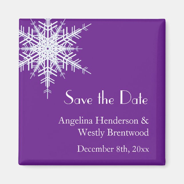 Winter Wedding Save the Date Magnet (Front)