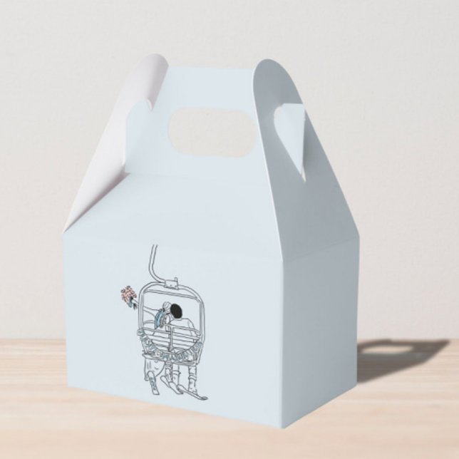 Winter wedding skiing drawing  favour box (Creator Uploaded)