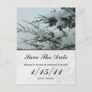 Winter Wedding Snow Save The Date Postcard