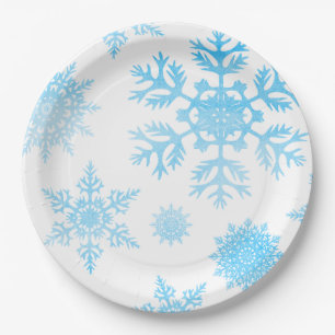 Winter Wedding Snowflake Dinner Paper Plates