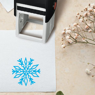 Winter wedding snowflake self-inking stamp