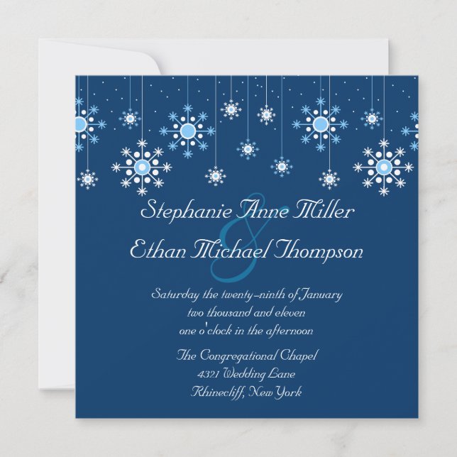 Winter Wedding Snowflakes Invitation (Front)
