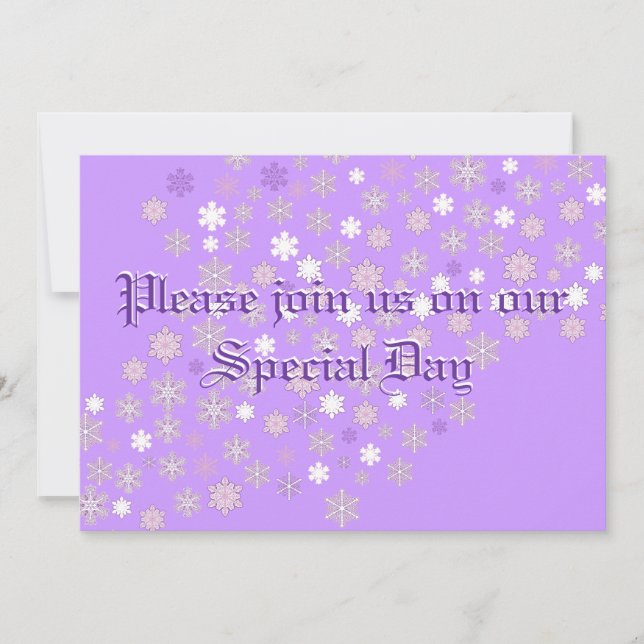 Winter Wedding Snowflakes Invitation (Front)