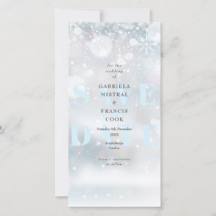 Winter Wedding Snowflakes Save The Date