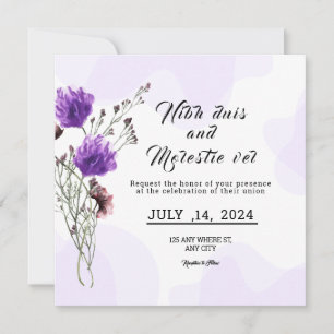 Winter Wedding Square Invitation Card Design