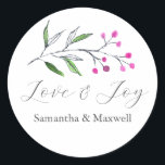 Winter Wedding Stickers Thank You Simple<br><div class="desc">These winter wedding stickers feature the words "Thank You" set in trendy script typography. Use the template fields to add your personalised text. A sprig of watercolor Christmas botanicals adorns the top. To see matching rustic wedding stationery and more winter wedding favour ideas visit www.zazzle.com/dotellabelle Christmas stickers for cards watercolor...</div>