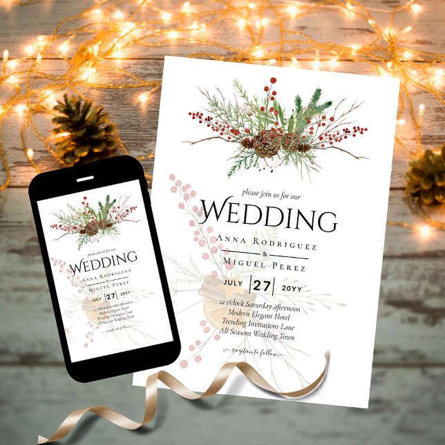 Winter Wedding Suite Print or Digital Download Invitation (Creator Uploaded)
