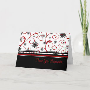 Winter Wedding Thank You Bridesmaid Card