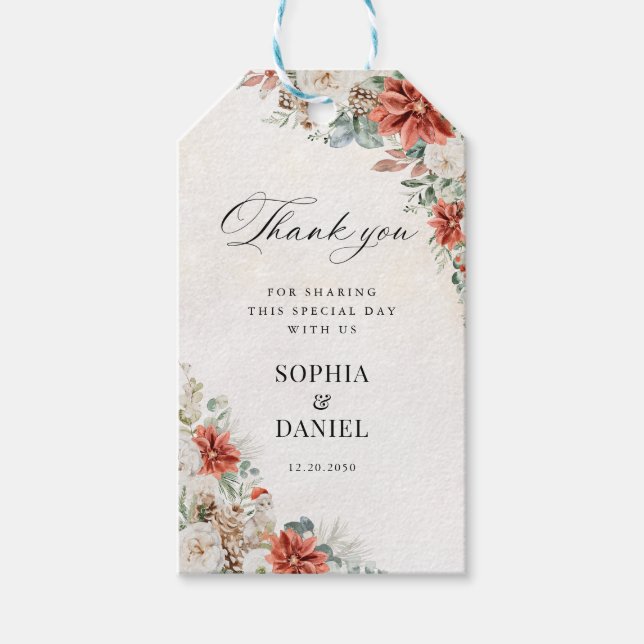 Winter Wedding Thank You Gift Tag (Front)