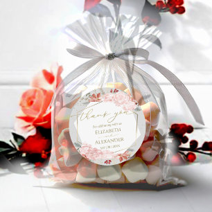 Winter Wedding thank you Sticker Gilded Watercolor