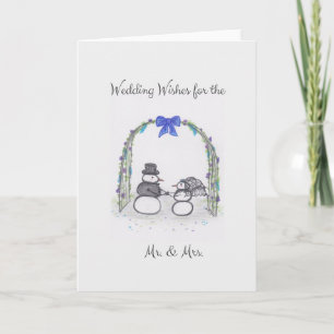 Winter Wedding Wishes Blank Greeting Card