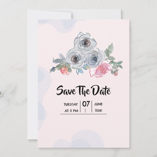 Winter Weddinr Invitation Card Colour Vector Desig (Back)