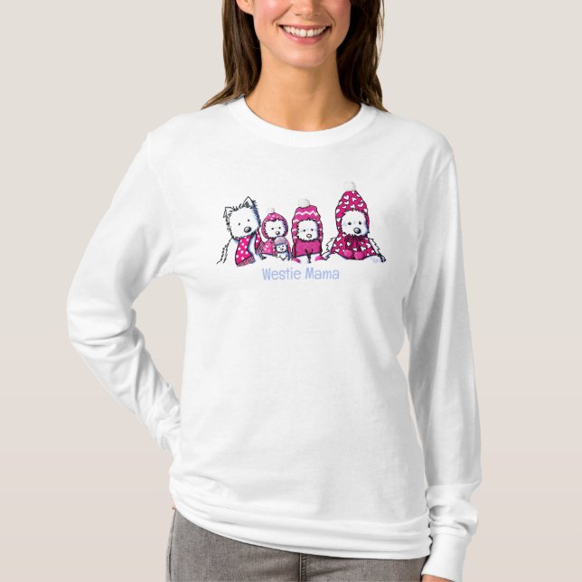 Winter Westie Mama T-Shirt (Front)