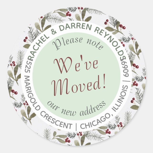 Winter We've Moved Address Envelope Seal (20) (Front)