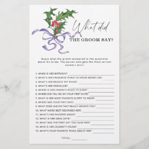 Winter What did the groom say bridal game