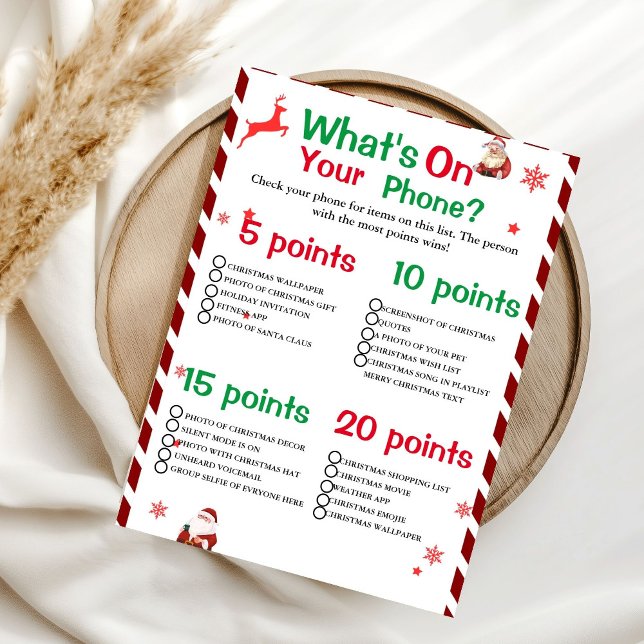  Winter What's on Your Phone Christmas game card (Creator Uploaded)