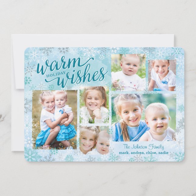 Winter Whimsy Collage Holiday Photo Cards (Front)