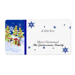 Winter Whimsy Cute Penguin Babies in Snow Star