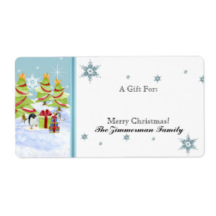 Winter Whimsy Cute Penguin Babies in Snow Star