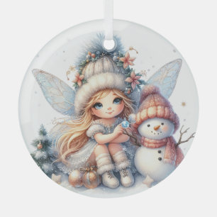 Winter Whimsy: Fairy and Frosty Glass Tree Decoration