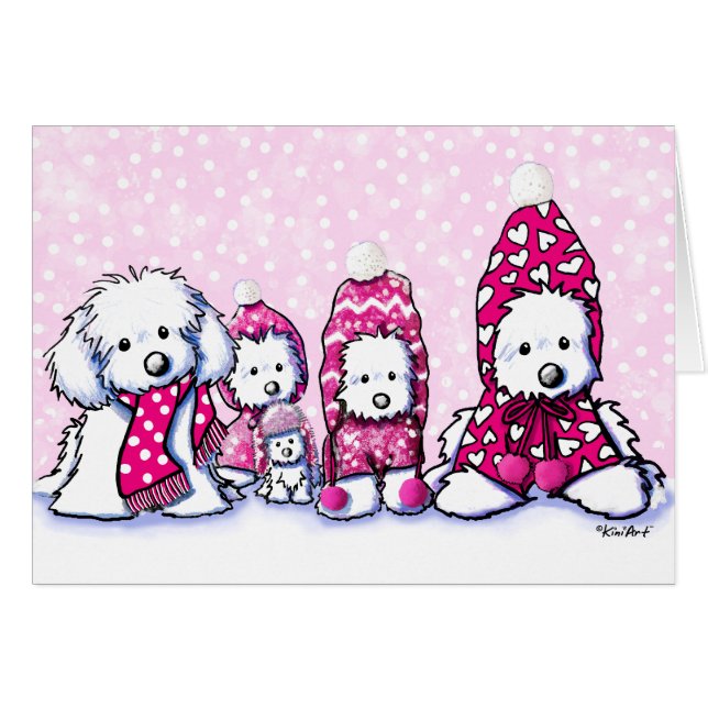 Winter Whimsy Maltese Dog Cards (Front Horizontal)