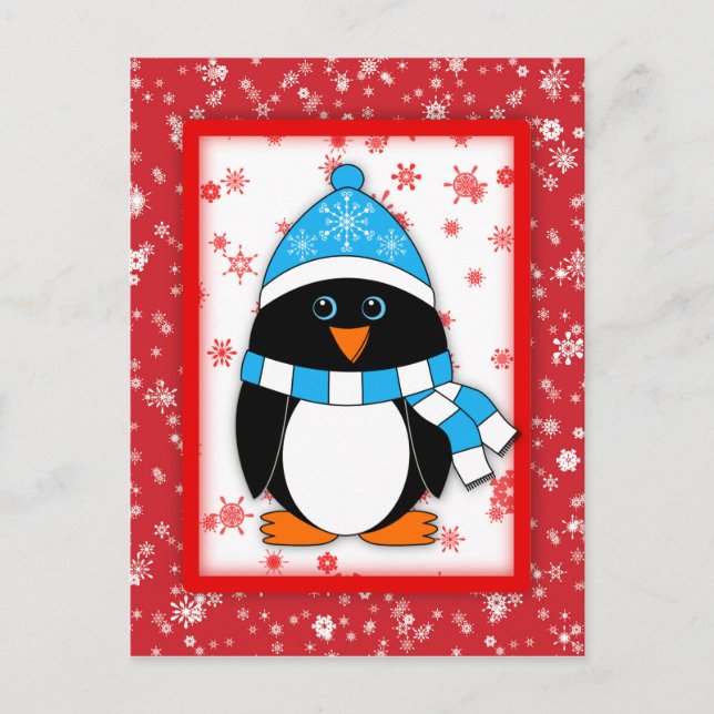 Winter Whimsy Penguin Postcard (Front)
