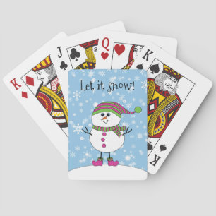 Winter Whimsy Snowman Let it Snow Playing Cards