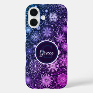 Winter Whirl: Enchanting Snowflakes in Motion iPhone 16 Case
