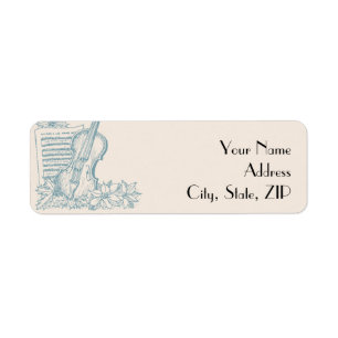 Winter White and Blue Return Address