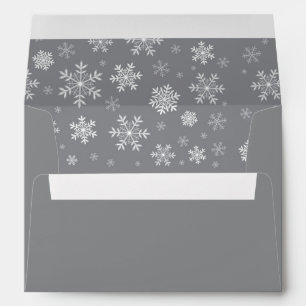 Winter White and Grey Snowflake Pattern Envelope