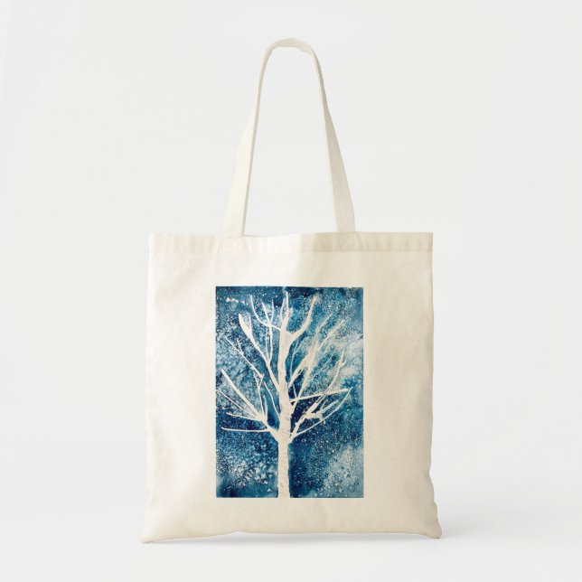 Winter white birch tree Christmas Tote Bag (Front)