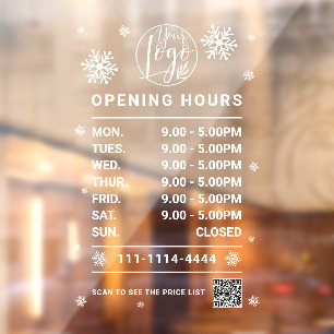Winter White Business opening hours logo qr code