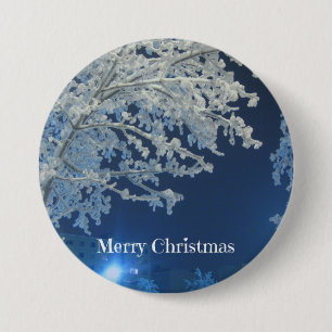 Winter White Christmas 7.5 Cm Round Badge