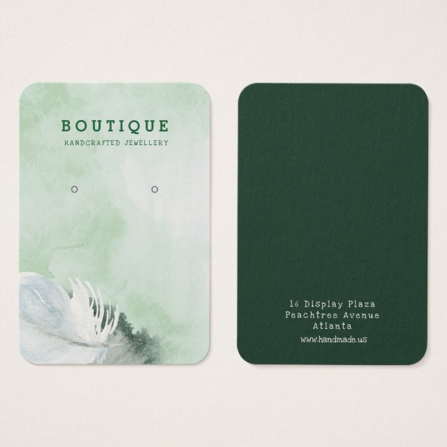 Winter White Feather Hunter Brushed Watercolor (Front & Back)