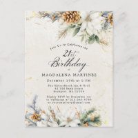 Winter White Floral Greenery 21st Birthday