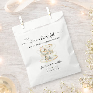 Winter White Floral Greenery Tea Wedding Favour Bags
