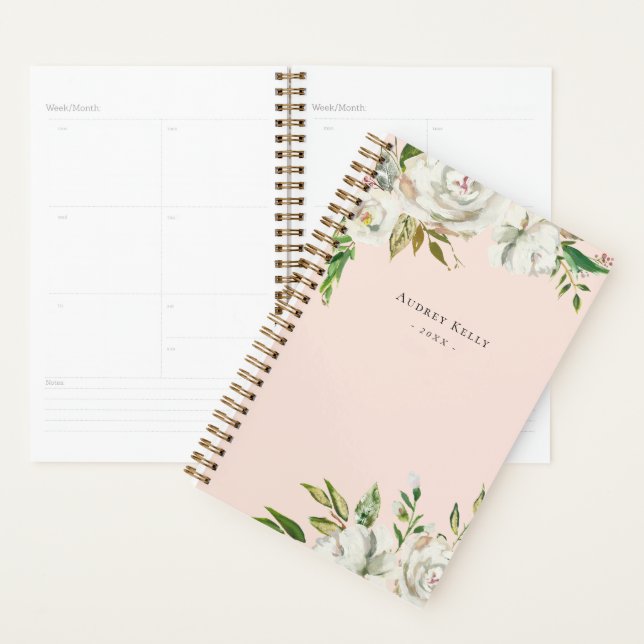 Winter White Floral Personalised Planner (Display)