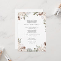 Winter White Floral Pine Cone Elegant Wedding
