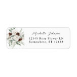 Winter White Floral & Pine Return Address Label 4<br><div class="desc">Complete your invitations or greeting cards with your Winter White Floral & Pine Return Address Labels.

To use the address label- choose from two cursive fonts,  a print font,  or long name font for the name. You can use a 3rd line for the address in the address place.</div>