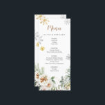 Winter White Floral Pine Trees Wedding Menu Card<br><div class="desc">Winter White Floral Pine Trees Wedding Menu Card</div>