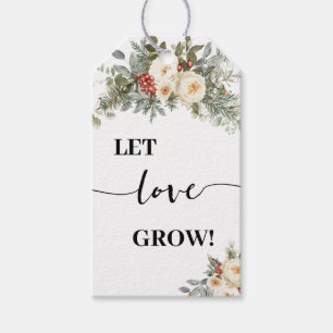 Winter White Let Love Grow Gift Plant Party Favor Tags