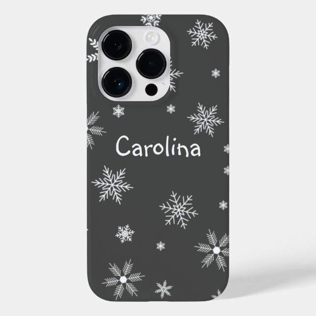 winter white pattern name grey Case-Mate iPhone case (Back)