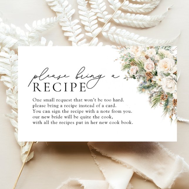 Winter White Roses Evergreen Please Bring A Recipe Enclosure Card (Creator Uploaded)