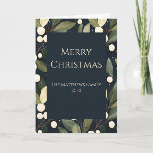 Winter White Snowberry Christmas Greeting Card