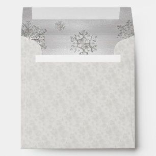 Winter White Snowflakes Wedding Custom Envelope
