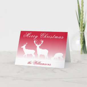 Winter White Stags Holiday Card