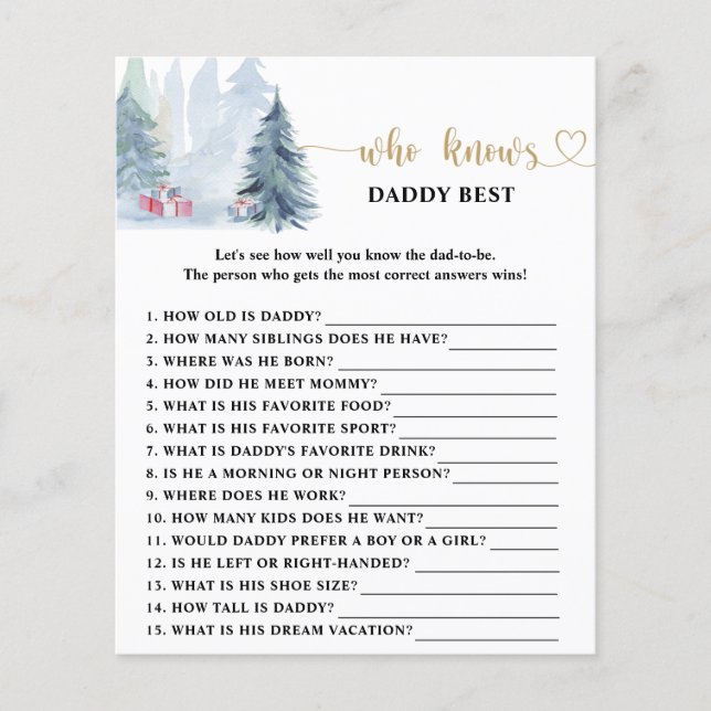 Winter Who knows daddy best game (Front)